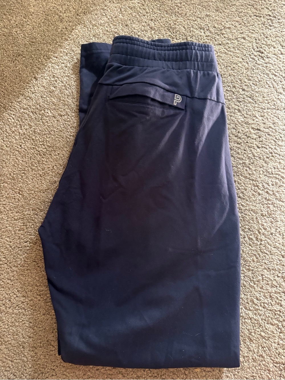 Men's Navy Joggers with Subtle 'P' Accent